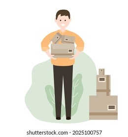 Man delivering goods and products.