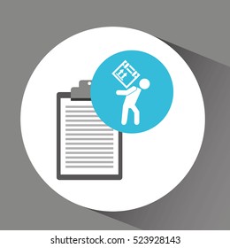 man delivery checking carrying package vector illustration eps 10