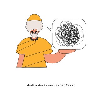 The man demonstrates that he is immersed in his thoughts. A person with mental problems.