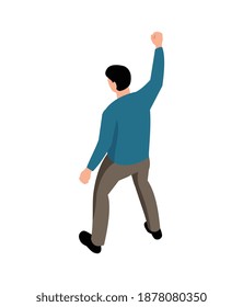 Mann-Demonstrator 3d-Icon auf weißem Hintergrund, Vektorgrafik