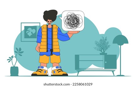 Man with depression. The man shows that he is trying to understand something.