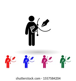 man with design degree multi color icon. Simple glyph, flat vector of student degree icons for ui and ux, website or mobile application