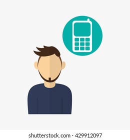 Man design. Media icon. Flat illustration