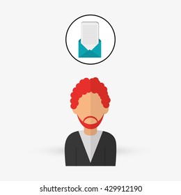 Man design. Media icon. Flat illustration