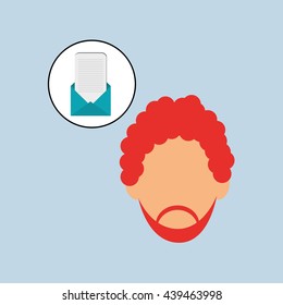 Man design. Media icon. Flat illustration