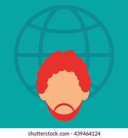 Man design. Media icon. Flat illustration