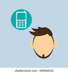 Man design. Media icon. Flat illustration