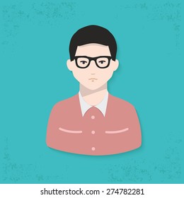 Man design on blue background,clean vector