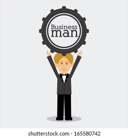 man design over white  background vector illustration