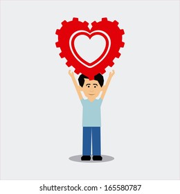 man design over white  background vector illustration