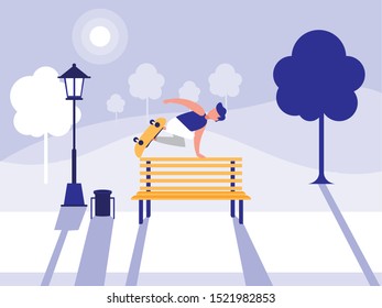 Man design, Park nature outdoor season spring and summer theme Vector illustration