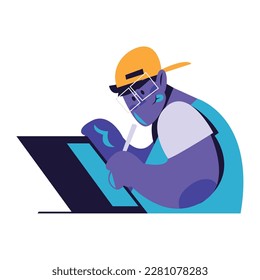 man desing and creativity icon isolated