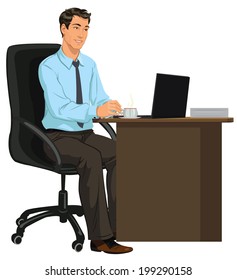 man at the Desk with laptop