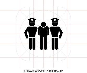 Man Detained by Two Policemen Icon