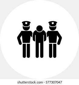 Man Detained by Two Policemen Icon