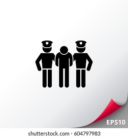 Man Detained by Two Policemen Icon