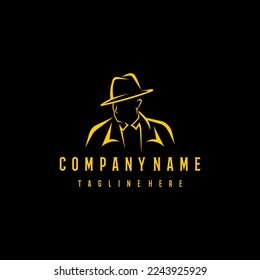 The Man Detective Agent Criminal  Outline Inspiration Design Logo