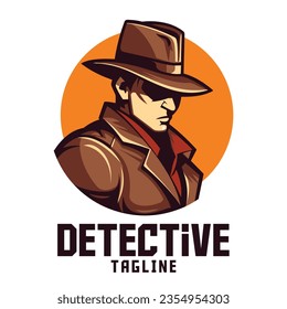 Man Detective Artistry: Logo, Mascot, Illustration, Vector Graphic
