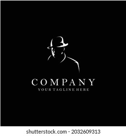 El hombre del ícono de diseño del logo de detective.