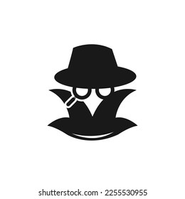 The man of detective logo design icon. The man of detective line art design.EPS 10