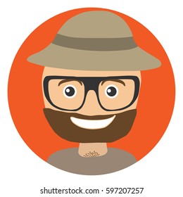 Man detective. Vector illustration. Flat design.