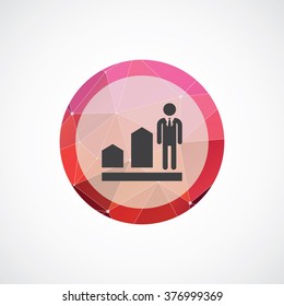 man diagram arrow icon, on white background