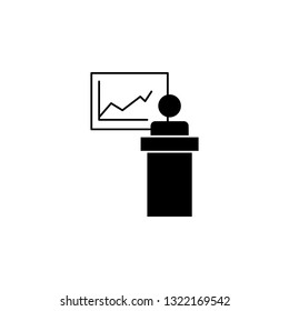 Man diagram explains icon. Simple glyph, flat vector of People icons for UI and UX, website or mobile application