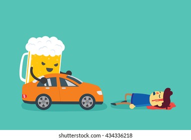 Man die after beer push a car crashed him.