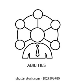 A man with different abilities on a white background. Business and finance concept. Vector illustration.