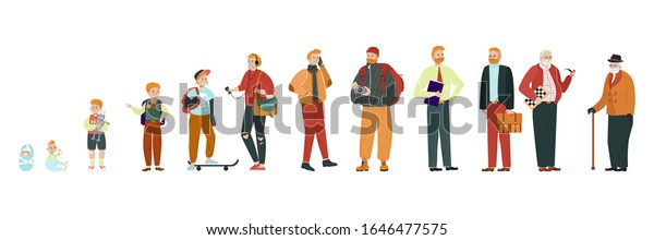 Man Different Age Stages Growing Baby Stock Vector (Royalty Free ...