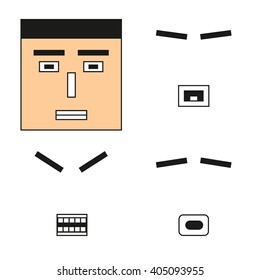 Man with different emotion, which can be changed at will
