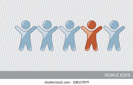 man different over gray background, conceptual. vector illustration