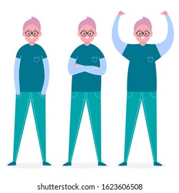 Man different pose vector illustration
