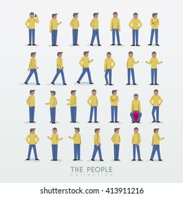 A Man with Different Poses People Icon Collection Vector Design