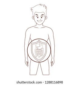 man digestive system well working