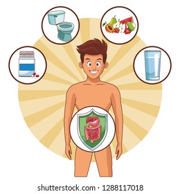 man digestive system well working