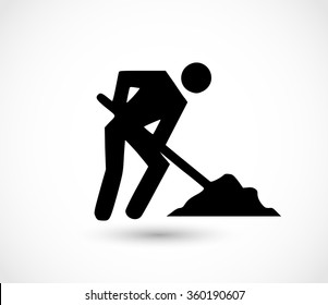 Man Digging Icon Vector