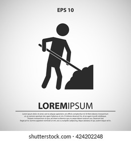 man digging icon, vector illustration