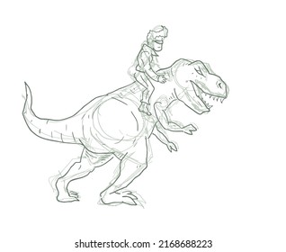 Hombre con dibujo a pie de dinosaurio