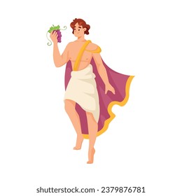 Man Dionysus Ancient Greek God and Deity as Figure from Mythology Vector Illustration