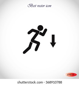 man and direction arrow icon