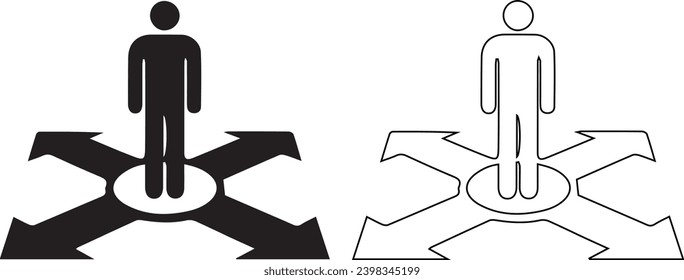 Man  Direction Icon on vectors and symbols design 