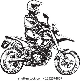 Motorbike On Road Riding Having Fun Stock Vector (Royalty Free) 1659937564