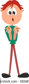 Man with dirty hands, illustration, vector on white background