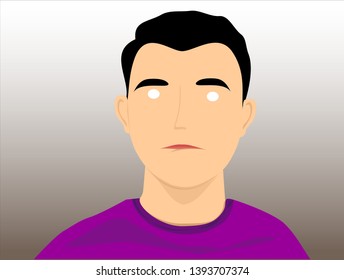
man with a disappointed expression, flat design
