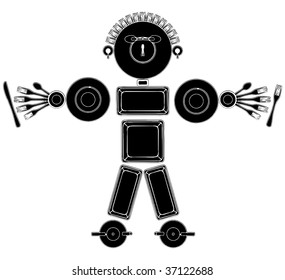 Man Of Dishes Vector 01