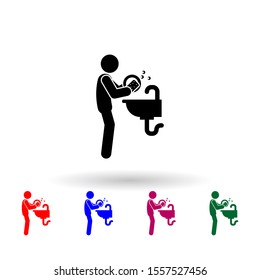 Man dishwashing nolan icon. Simple glyph, flat vector of cleaning the house icons for ui and ux, website or mobile application