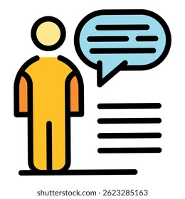 Man dislike icon. Outline man dislike vector icon color flat isolated