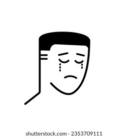 a man dissapointed expression icon vector illustration