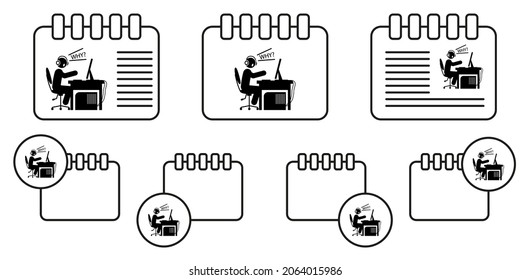 Icono de vector de perturbación del hombre en la ilustración de conjunto de calibre para ui y ux, sitio web o aplicación móvil